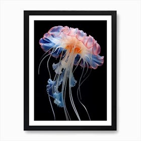 Portuguese Man Of War Jellyfish Neon Illustration 5 Art Print