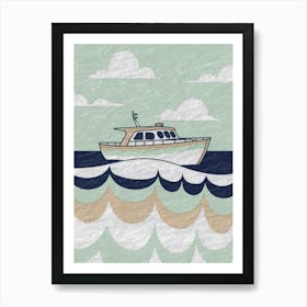 Boat In The Sea 1 Art Print