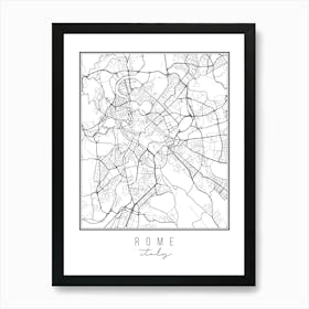 Rome Italy Street Map Art Print