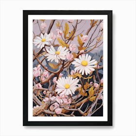 Asters 4 Flower Painting Art Print