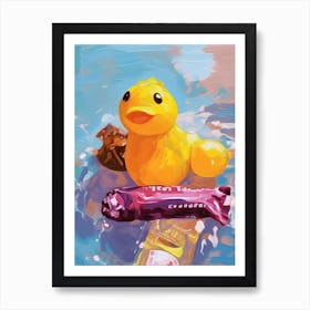 A Yellow Rubber Duck Oil Painting 3 Art Print