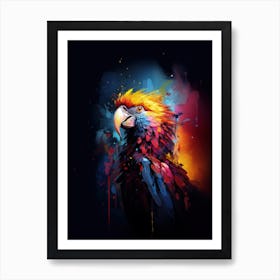 Parrot 3 Pop Art wall color splash painting Art Print