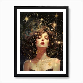 Whimsical Lady Universe Celestial 3 Art Print