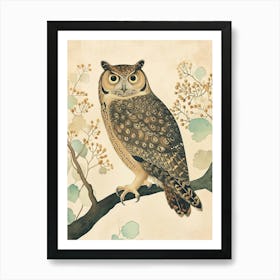 Burmese Fish Owl Vintage Illustration 4 Art Print