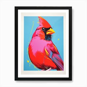 Andy Warhol Style Bird Cardinal 2 Art Print