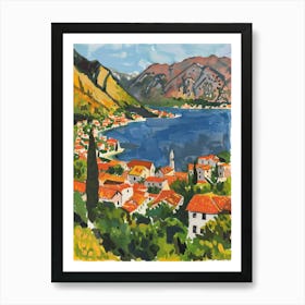 Travel Poster Happy Places Kotor 2 Art Print