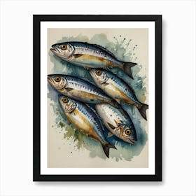 Mackerel Illustration Art Print