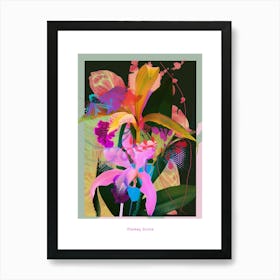 Monkey Orchid 4 Neon Flower Collage Poster Art Print