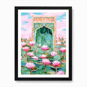 Lotus Gate India Travel Housewarming Painting Art Print