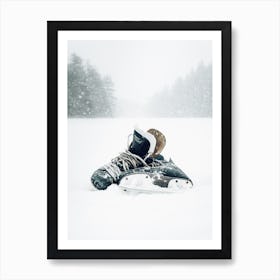 Winter Ice Skates Art Print