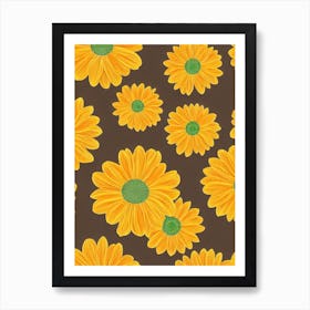 Heather Repeat Retro Flower Art Print