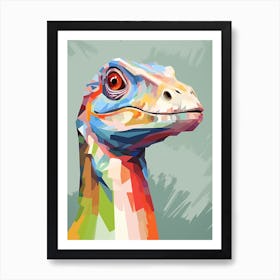 Colourful Dinosaur Dromaeosaurus 6 Art Print