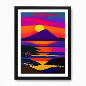 Mountain Geometric Sunrise Art Print