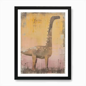 Muted Pastel Dinosaur Brushstroke 2 Art Print