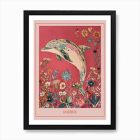 Floral Animal Painting Dolphin 2 Poster Art Print