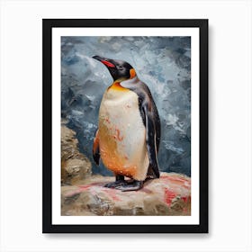 Adlie Penguin Floreana Island Oil Painting 4 Art Print
