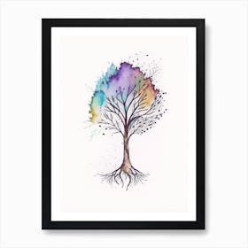 Tree Of Knowledge 1 Symbol Minimal Watercolour Art Print