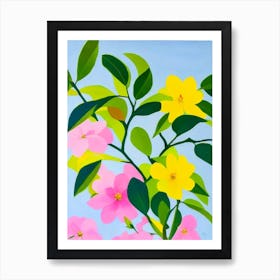 Pink Jasmine Bold Graphic Plant Art Print