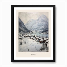 Vintage Winter Painting Poster Banff Canada 2 Art Print