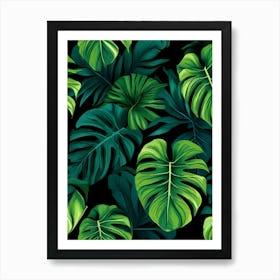 A lush tapestry of tropical leaves Art Print