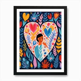 Matisse Inspired Heart Illustration Of A Person 2 Art Print