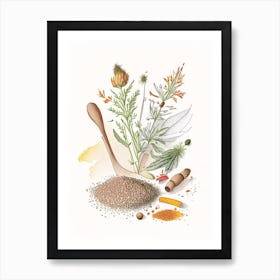 Mace Spices And Herbs Pencil Illustration 1 Art Print