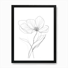 Drawing Of A Flower 2 Art Print