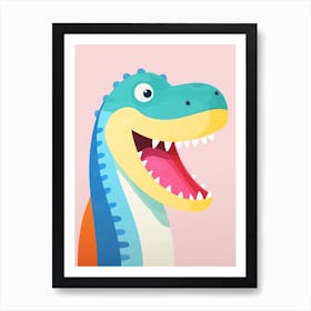 Colourful Dinosaur Mosasaurus 1 Art Print