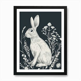 Polish Rabbit Minimalist Illustration 2 Art Print