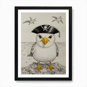 Pirate Seagull 2 Art Print