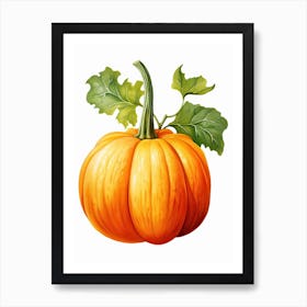 Long Island Cheese Pumpkin Watercolour Illustration 4 Art Print