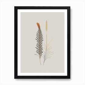 Horsetail Spices And Herbs Retro Minimal 2 Art Print