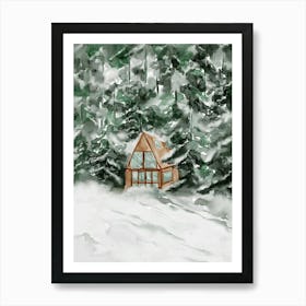 Winter Lodge Art Print