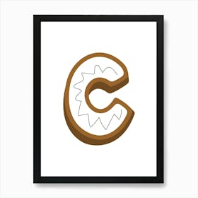 Gingerbread Decorative Letters Living Room Holiday Display 03 Art Print