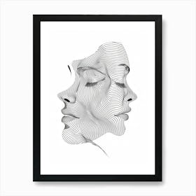 Abstract Women Faces 6 Art Print