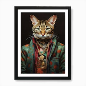 Gangster Cat Savannah Art Print