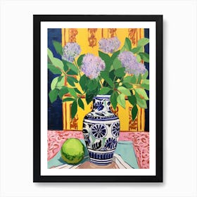 Flowers In A Vase Still Life Painting Lilac 3 Art Print