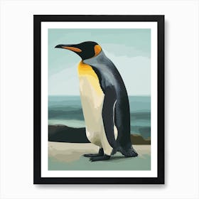 Emperor Penguin Floreana Island Minimalist Illustration 3 Art Print