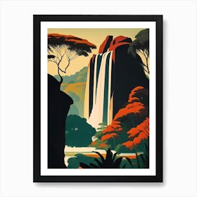 Victoria Falls National Park Zimbabwe Retro Art Print