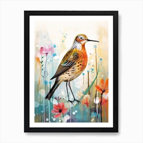 Bird Painting Collage Dunlin 4 Art Print