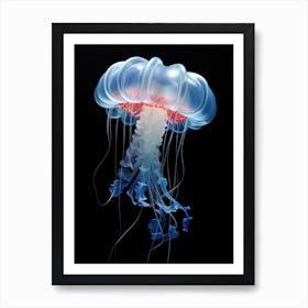 Portuguese Man Of War Jellyfish Neon Illustration 6 Art Print