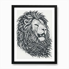 A Regal Lion’S Mane In A Windstorm Art Print