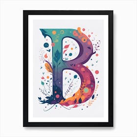 Colorful Letter B Illustration 42 Art Print