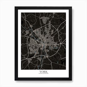 York Black Blue Art Print