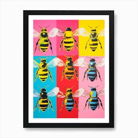 Vivid Bees Pop Art Inspired 4 Art Print