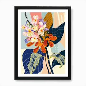 Colourful Flower Illustration Lantana 4 Art Print