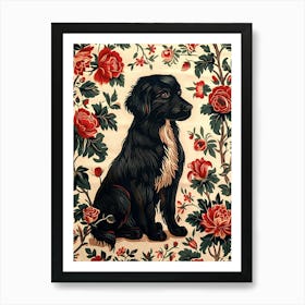 Chinese Lunar Year Of The Dog Black 1 Full William Morris Style Art Print