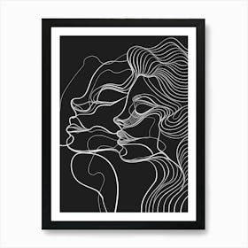 Minimalist Portraits Women Black And White 1 Art Print