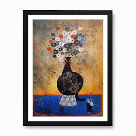 Queen With A Cat 3 Surreal Joan Miro Style  Art Print