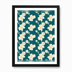 Chinese Floral Wallpaper Art Print